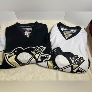 Reebok Black and White Jerseys Classic Pittsburgh Penguins Style